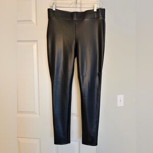 LOFT Black Faux Leather Pants